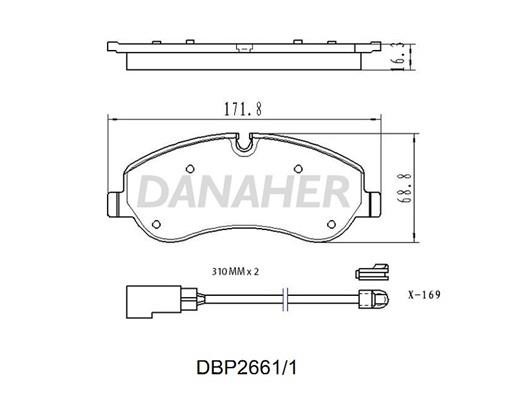 Danaher DBP2661/1 Brake Pad Set, disc brake DBP26611