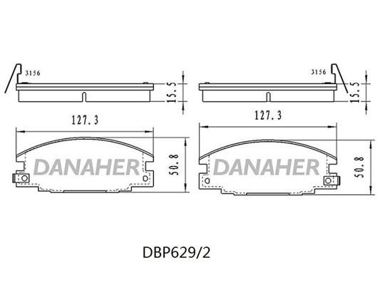 Danaher DBP629/2 Brake Pad Set, disc brake DBP6292