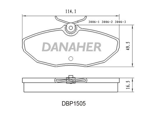 Danaher DBP1505 Brake Pad Set, disc brake DBP1505
