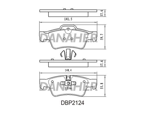Danaher DBP2124 Brake Pad Set, disc brake DBP2124
