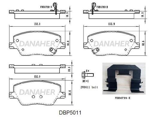 Danaher DBP5011 Brake Pad Set, disc brake DBP5011