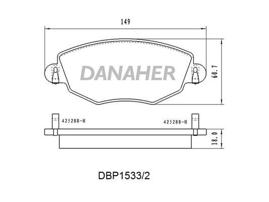 Danaher DBP1533/2 Brake Pad Set, disc brake DBP15332