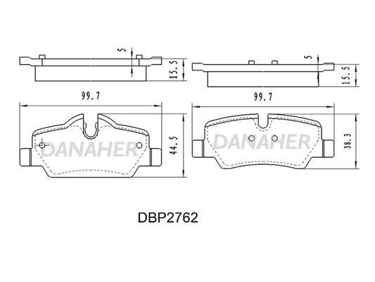 Danaher DBP2762 Front disc brake pads, set DBP2762