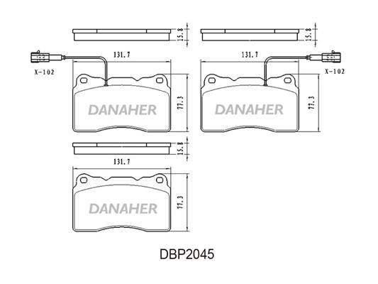 Danaher DBP2045 Brake Pad Set, disc brake DBP2045