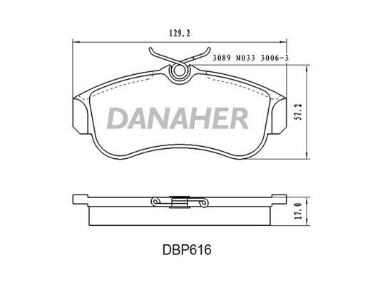 Danaher DBP616 Brake Pad Set, disc brake DBP616