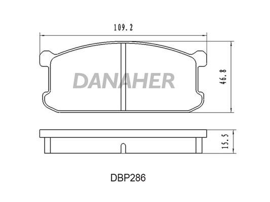 Danaher DBP286 Brake Pad Set, disc brake DBP286