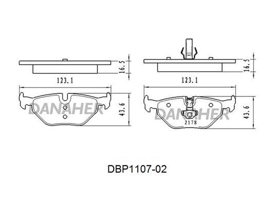 Danaher DBP1107-02 Brake Pad Set, disc brake DBP110702