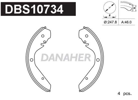Danaher DBS10734 Brake shoe set DBS10734