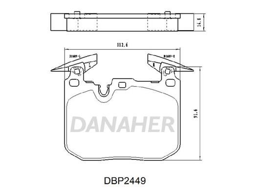 Danaher DBP2449 Brake Pad Set, disc brake DBP2449