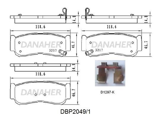 Danaher DBP2049/1 Brake Pad Set, disc brake DBP20491