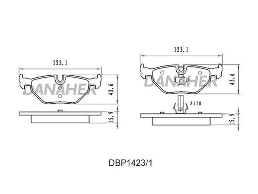 Danaher DBP1423/1 Brake Pad Set, disc brake DBP14231