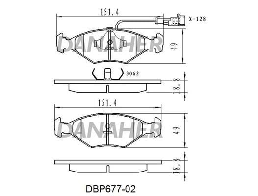 Danaher DBP677-02 Brake Pad Set, disc brake DBP67702