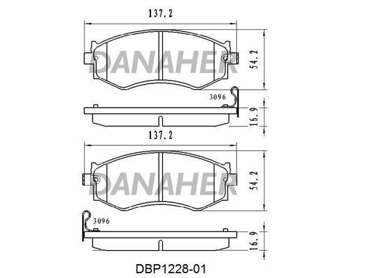 Danaher DBP1228-01 Brake Pad Set, disc brake DBP122801