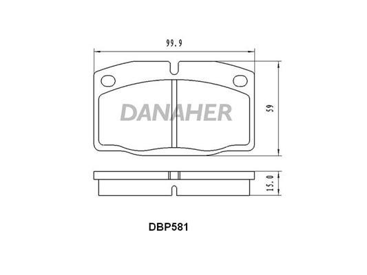 Danaher DBP581 Brake Pad Set, disc brake DBP581