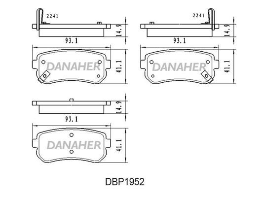 Danaher DBP1952 Brake Pad Set, disc brake DBP1952