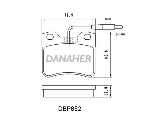 Danaher DBP652 Brake Pad Set, disc brake DBP652