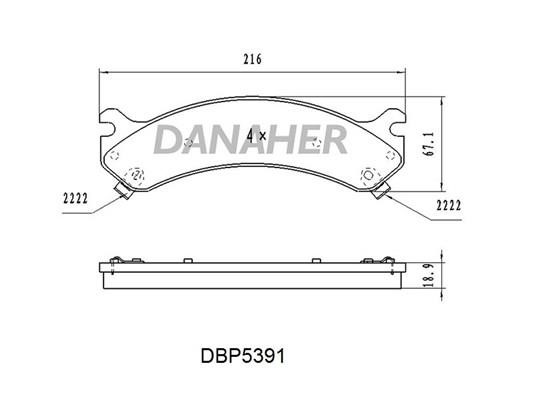 Danaher DBP5391 Front disc brake pads, set DBP5391