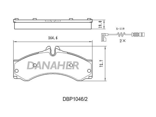Danaher DBP1046/2 Brake Pad Set, disc brake DBP10462