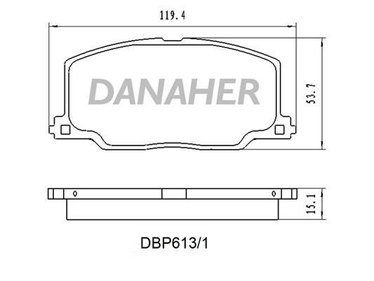 Danaher DBP613/1 Brake Pad Set, disc brake DBP6131