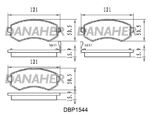 Danaher DBP1544 Brake Pad Set, disc brake DBP1544