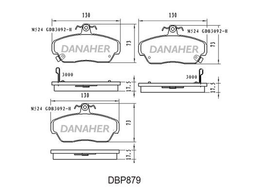 Danaher DBP879 Brake Pad Set, disc brake DBP879