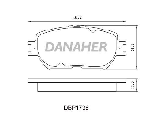 Danaher DBP1738 Brake Pad Set, disc brake DBP1738