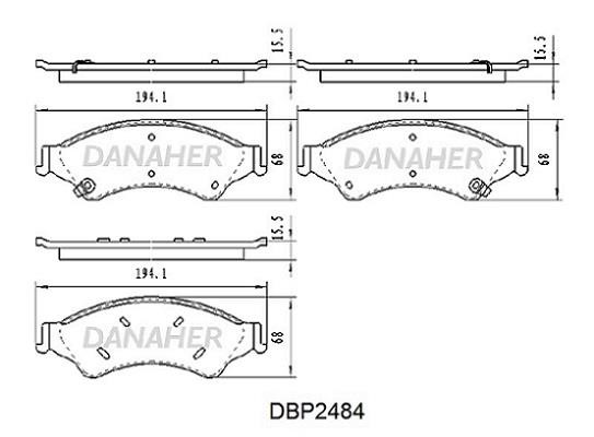 Danaher DBP2484 Brake Pad Set, disc brake DBP2484