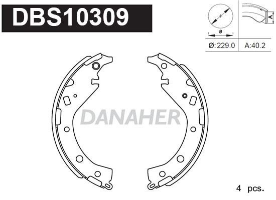 Danaher DBS10309 Brake shoe set DBS10309