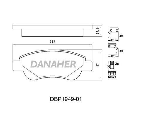 Danaher DBP1949-01 Brake Pad Set, disc brake DBP194901