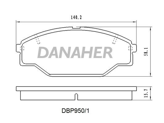 Danaher DBP950/1 Brake Pad Set, disc brake DBP9501