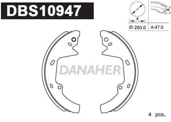 Danaher DBS10947 Brake shoe set DBS10947