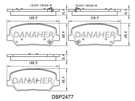Danaher DBP2477 Brake Pad Set, disc brake DBP2477