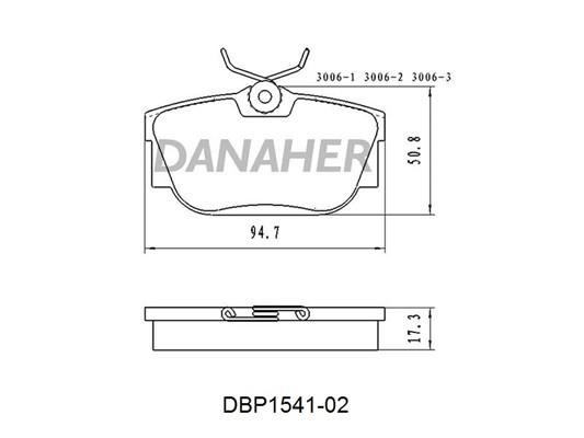 Danaher DBP1541-02 Brake Pad Set, disc brake DBP154102