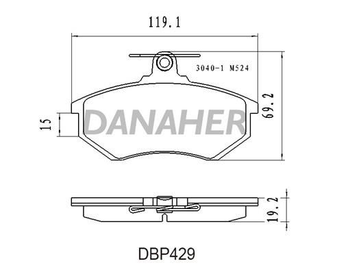 Danaher DBP429 Brake Pad Set, disc brake DBP429