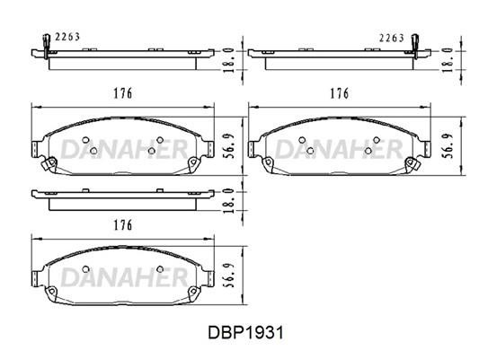 Danaher DBP1931 Brake Pad Set, disc brake DBP1931