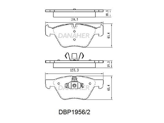 Danaher DBP1956/2 Brake Pad Set, disc brake DBP19562