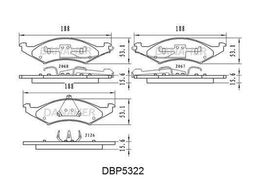 Danaher DBP5322 Front disc brake pads, set DBP5322
