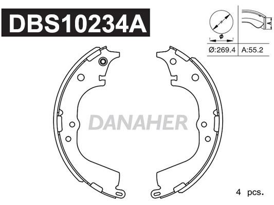 Danaher DBS10234A Brake shoe set DBS10234A
