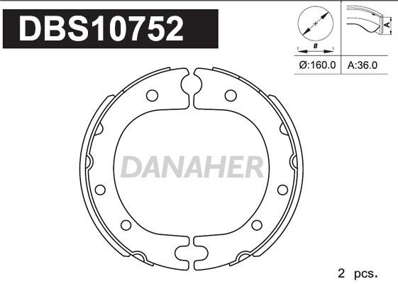 Danaher DBS10752 Parking brake shoes DBS10752