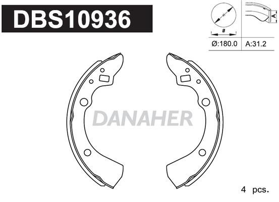 Danaher DBS10936 Brake shoe set DBS10936