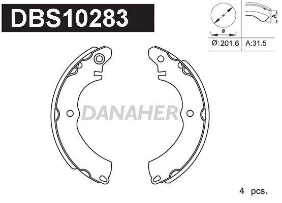 Danaher DBS10283 Brake shoe set DBS10283