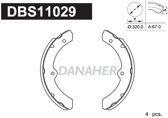 Danaher DBS11029 Brake shoe set DBS11029