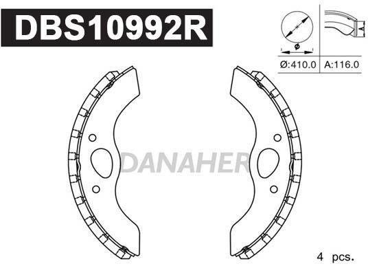 Danaher DBS10992R Brake shoe set DBS10992R
