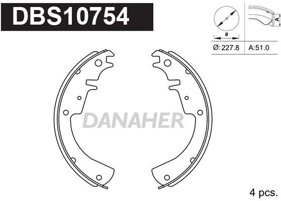 Danaher DBS10754 Brake shoe set DBS10754