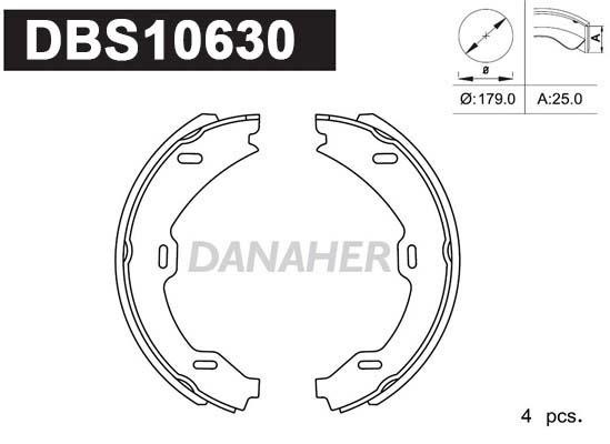 Danaher DBS10630 Parking brake shoes DBS10630