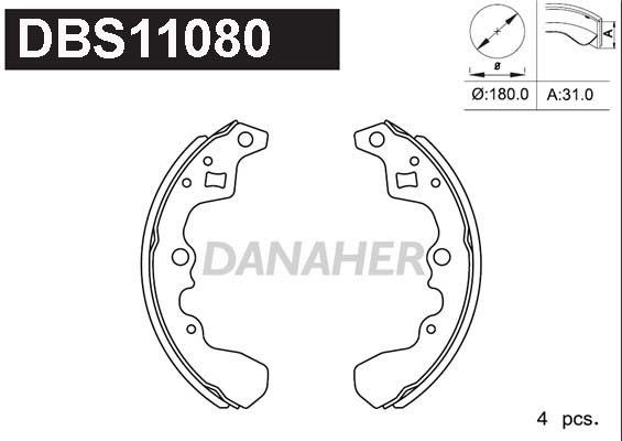 Danaher DBS11080 Brake shoe set DBS11080