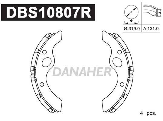 Danaher DBS10807R Brake shoe set DBS10807R