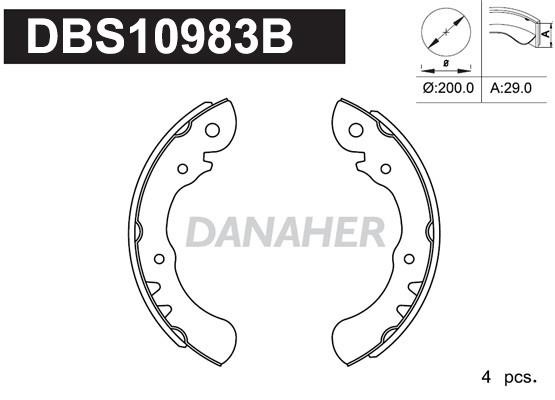 Danaher DBS10983B Brake shoe set DBS10983B