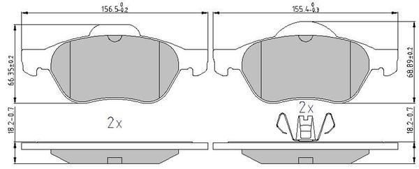 Motorquip LVXL1650 Brake Pad Set, disc brake LVXL1650