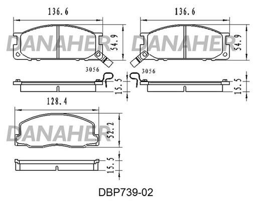 Danaher DBP739-02 Brake Pad Set, disc brake DBP73902